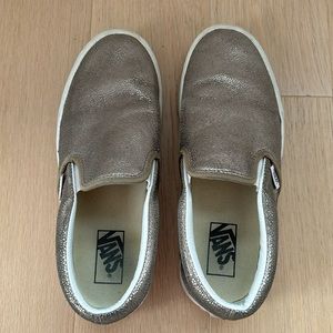 Vans slip on sneakers metallic gold